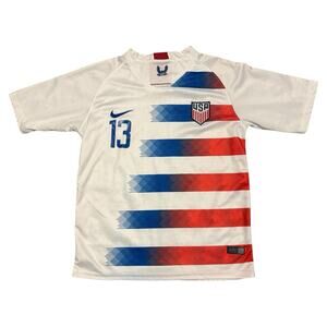 Alex Morgan USWNT Soccer Jersey Womens 28 Small Nike Home USA Red White Blue #13